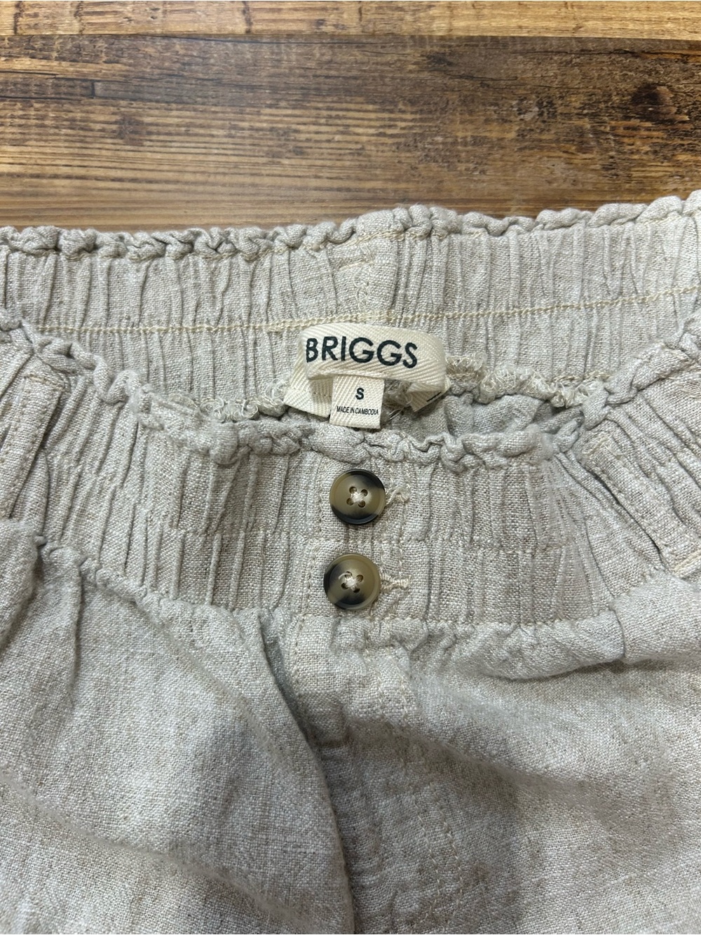 Briggs New York Beige Straight-Leg Linen-Blend Pants - Picture 4 of 9